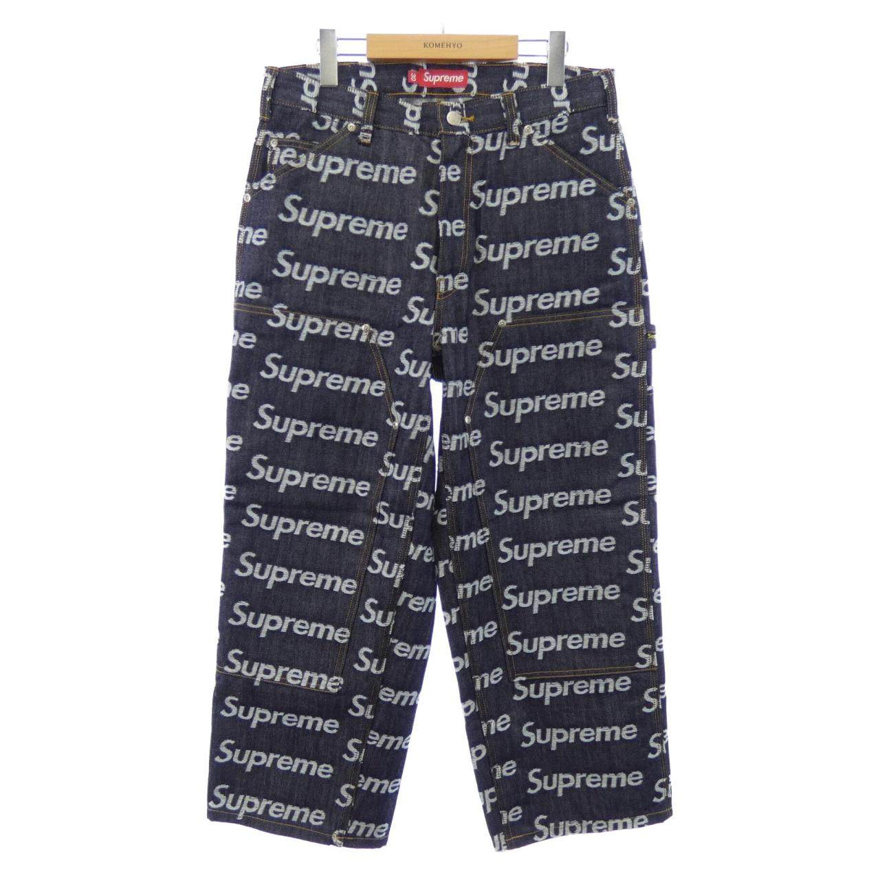 シュプリーム Jacquard Logos Double Knee ジーンズ