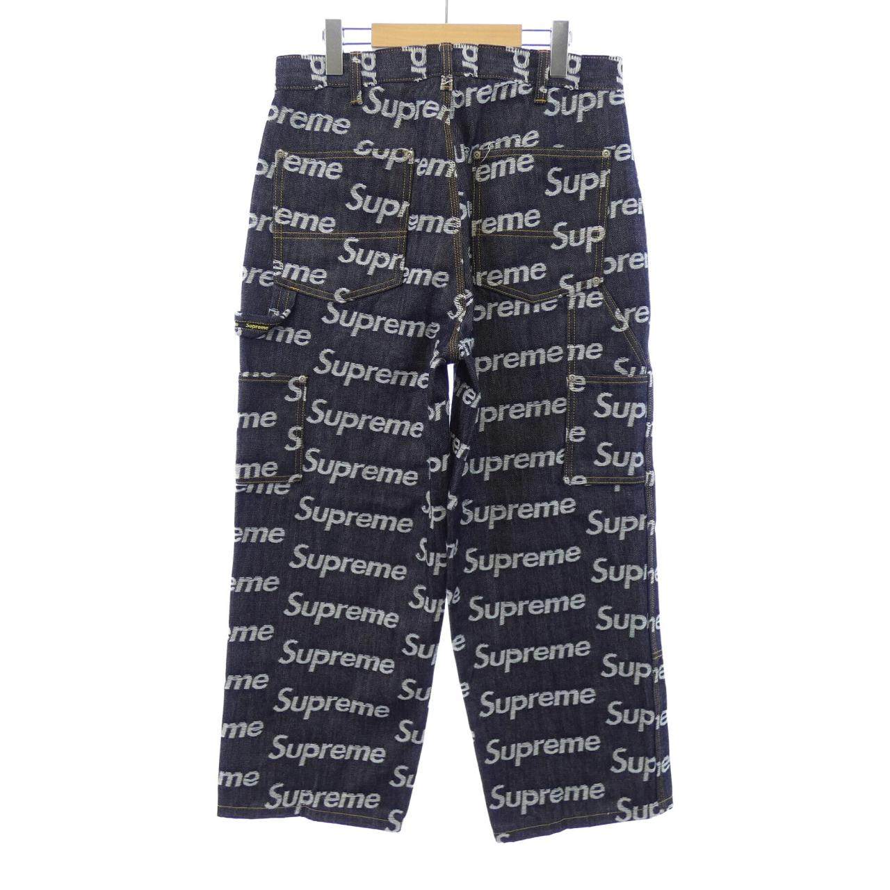 シュプリーム Jacquard Logos Double Knee ジーンズ