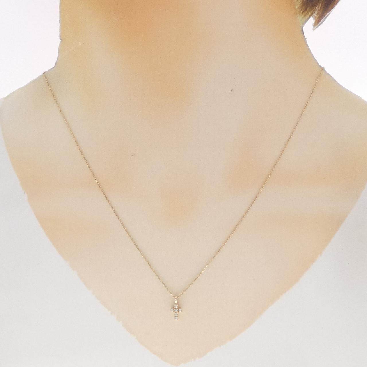 ヨンドシー K10 ダイヤモンド クロス ネックレス