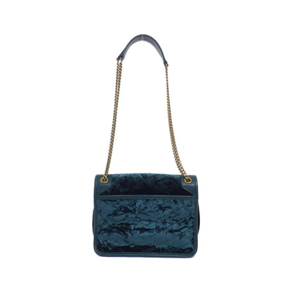 イヴサンローラン ニキベイビー ベルベットレザーショルダーバッグ