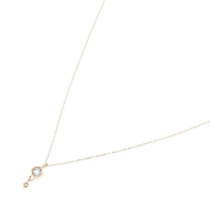 ヨンドシー K10ピンクゴールド アクアマリン ダイヤモンド ネックレス