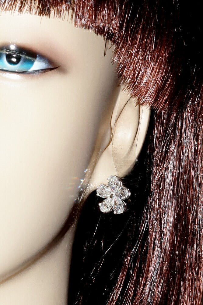 ブルガリ 18K ホワイト ゴールド フローラ フラワー ピアス