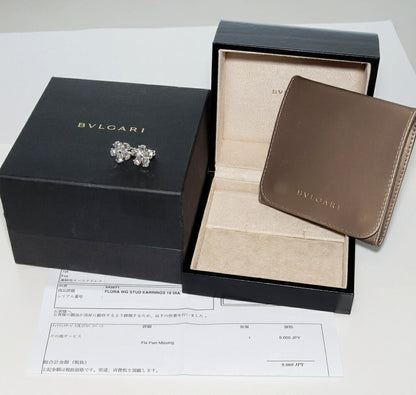 ブルガリ 18K ホワイト ゴールド フローラ フラワー ピアス