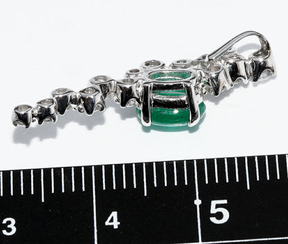 K18WGエメラルドダイヤペンダントトップ