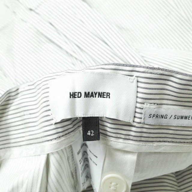 Hed Mayner 6 プリーツ ストライプ パンツ コットン パンツ