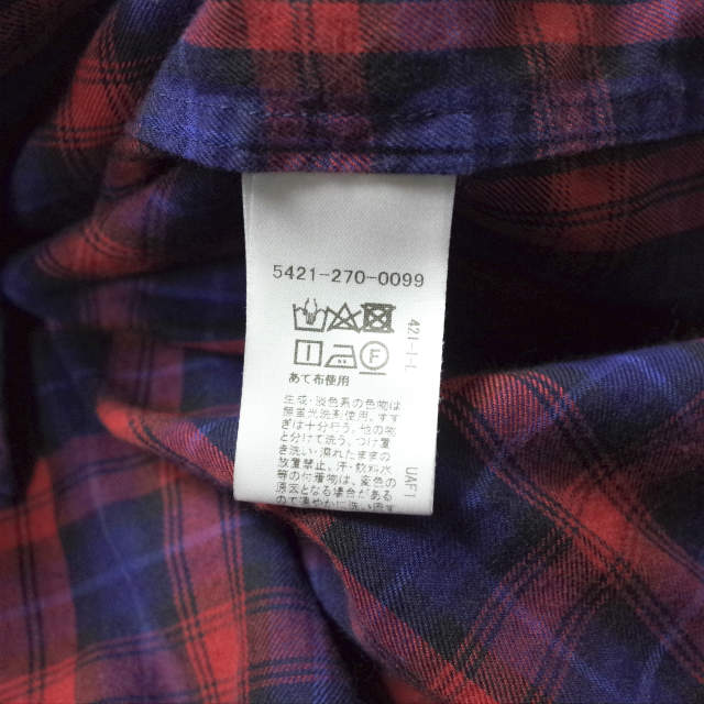 ASTRAET チェック ビッグ シャツ レッド/ネイビー 長袖