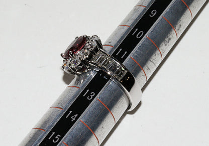 K18WG ルビー 2.18ct ダイヤモンド 2.40ct リング
