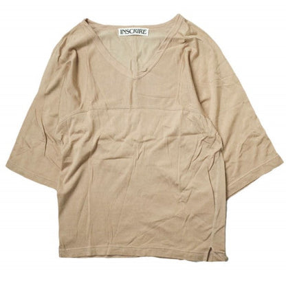 INSCRIRE アメリカン フットボール Tシャツ Vネック ベージュ