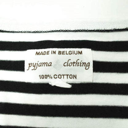 pyjama clothing ボーダー Uネック コットン Tシャツ