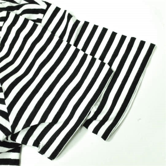 pyjama clothing ボーダー Uネック コットン Tシャツ
