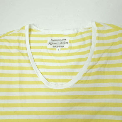 pyjama clothing ボーダー Uネック コットン Tシャツ