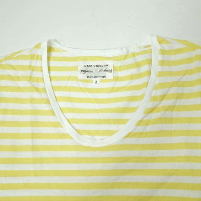 pyjama clothing ボーダー Uネック コットン Tシャツ