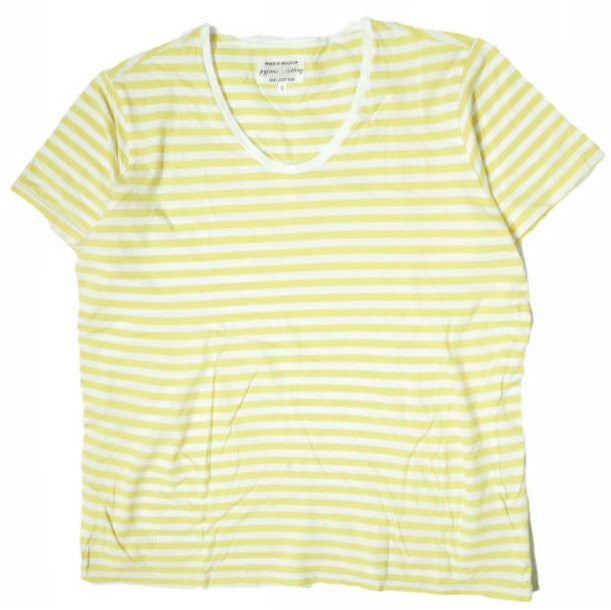 pyjama clothing ボーダー Uネック コットン Tシャツ