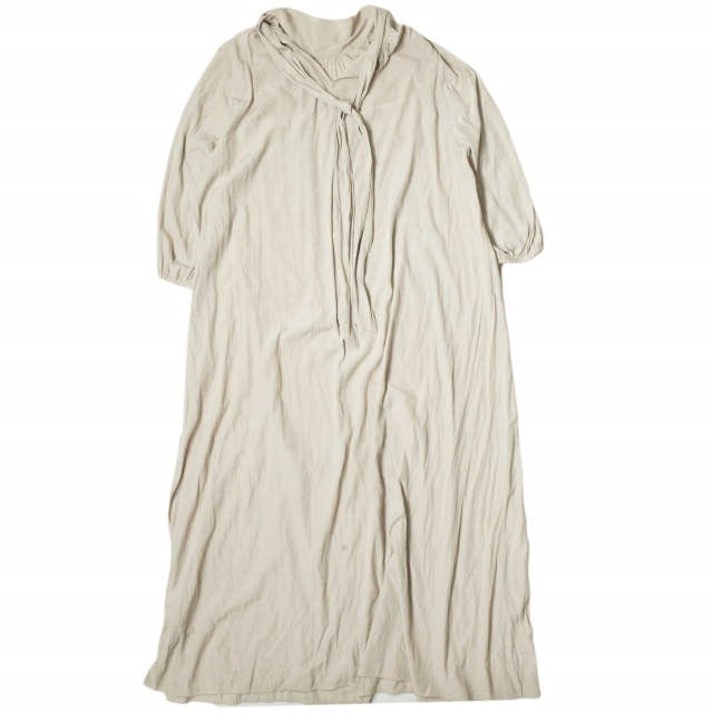 Nano Universe Long Gathered Dress Beige