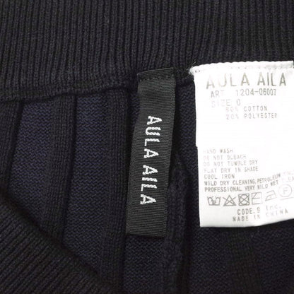 AULA AILA リブ パンツ ブラック 1204-06007