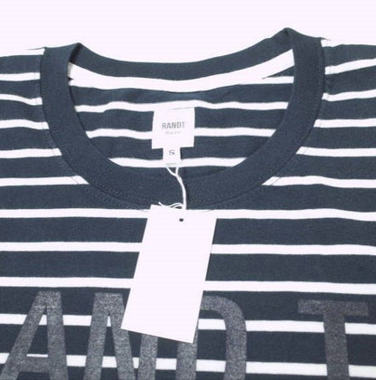 RANDT Logo S S Stripe コットンポリエステルTシャツ