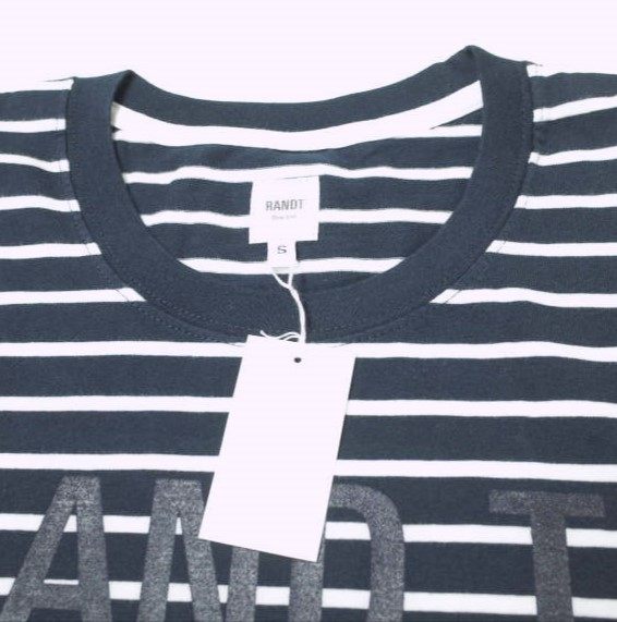 RANDT Logo S S Stripe コットンポリエステルTシャツ