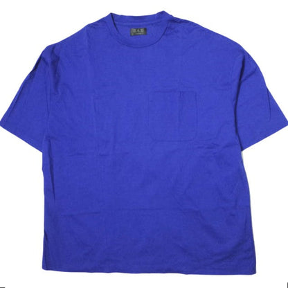 A4A シルケット ポケット Tシャツ L ブルー