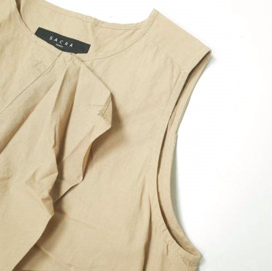 サクラ コットンノースリーブフリルワンピース