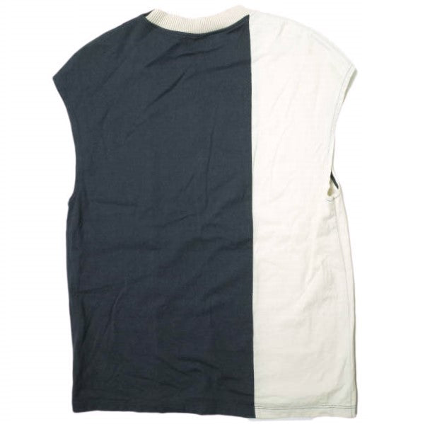 COOHEM ストライプ リブ ニット コンビ Tシャツ コットン トップ
