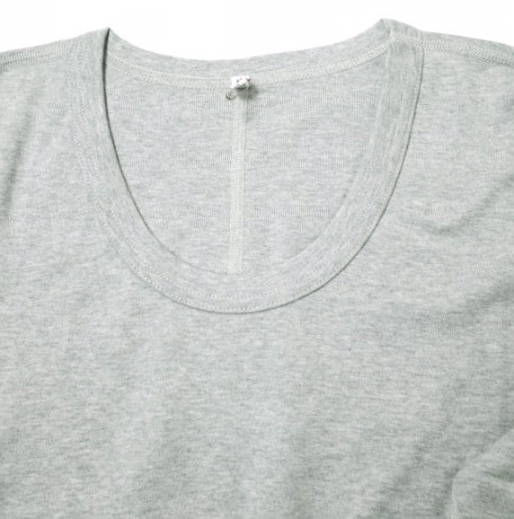 Koko ソリッド Uネック 3/4 スリーブ Tシャツ L グレー