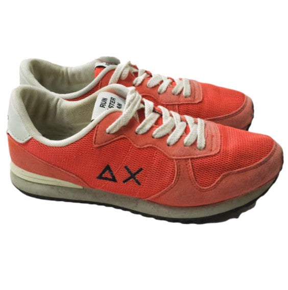 SUN68 スエード ナイロン メッシュ スニーカー オレンジ