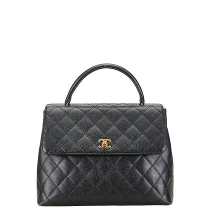 シャネル ココマーク マトラッセ キャビアスキン ハンドバッグ