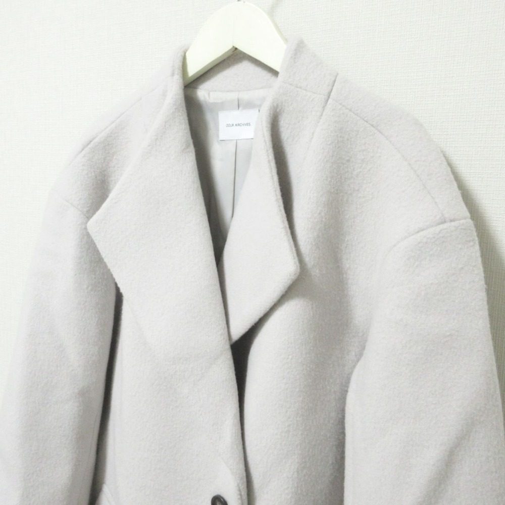Doux archives PECOLAMB ウール ロング シングル コート