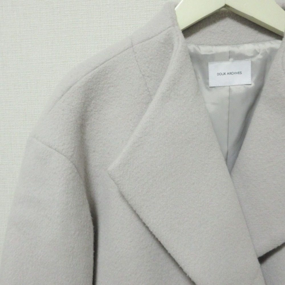 Doux archives PECOLAMB ウール ロング シングル コート