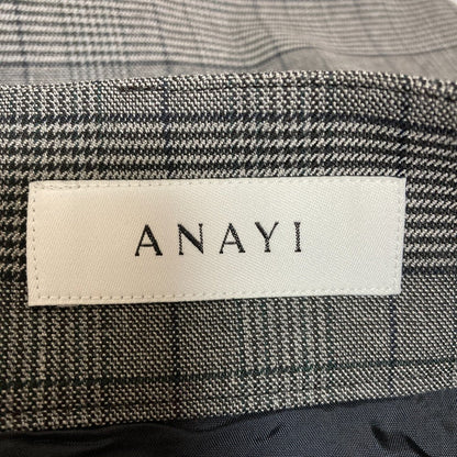 ANAYI グレンチェックロングフレアスカート