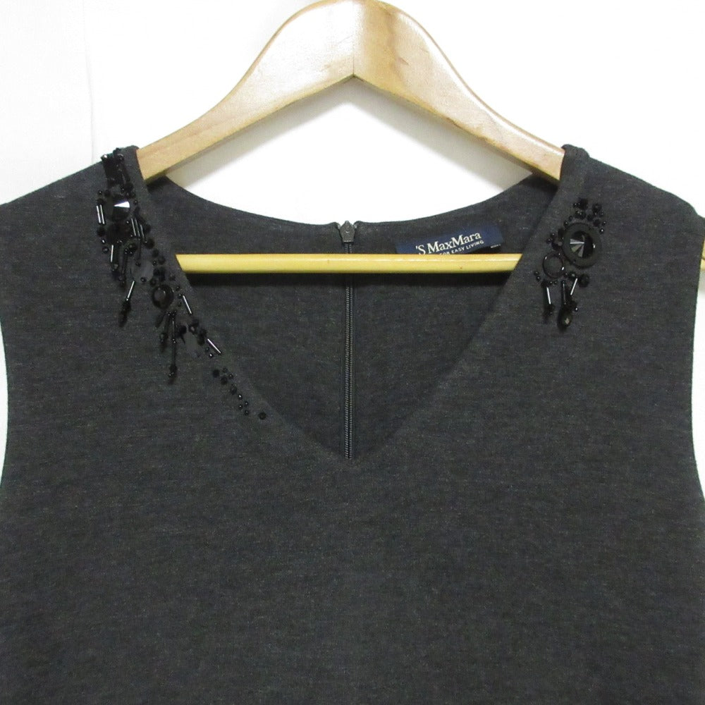 S' Max Mara ビーズ 装飾 ストレッチ ドレス