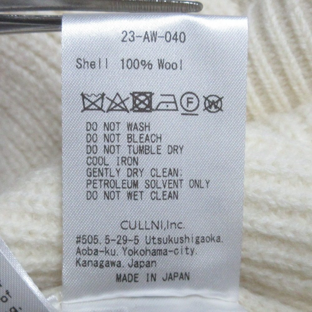 CULLNI ダブル ハイ ネック スリット ニット ウェア