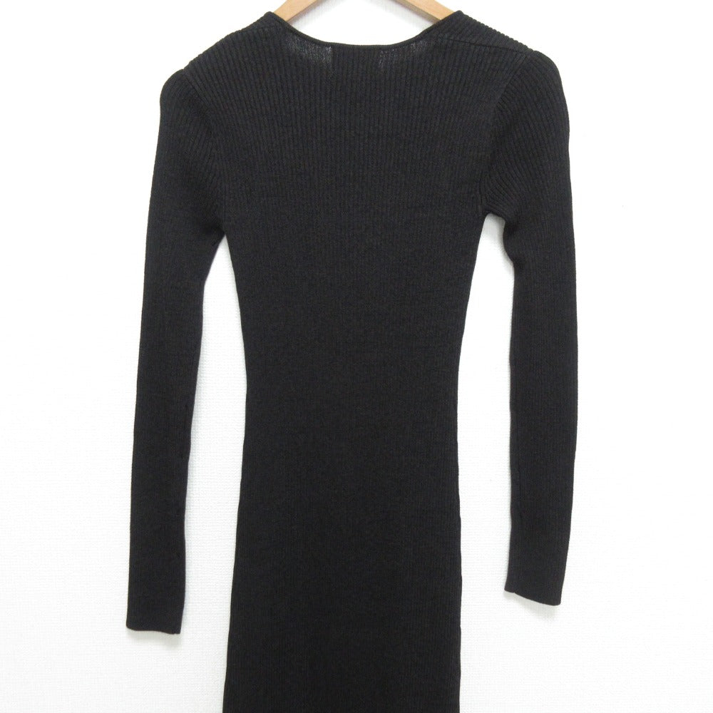 Ganni ストレッチ ワイド ネック ロング リブ ニット ドレス
