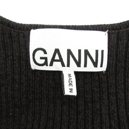 Ganni ストレッチ ワイド ネック ロング リブ ニット ドレス