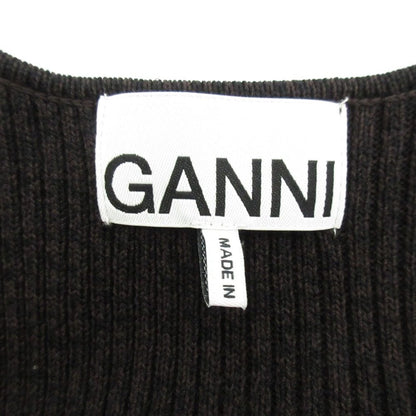 Ganni ストレッチ ワイド ネック ロング リブ ニット ドレス