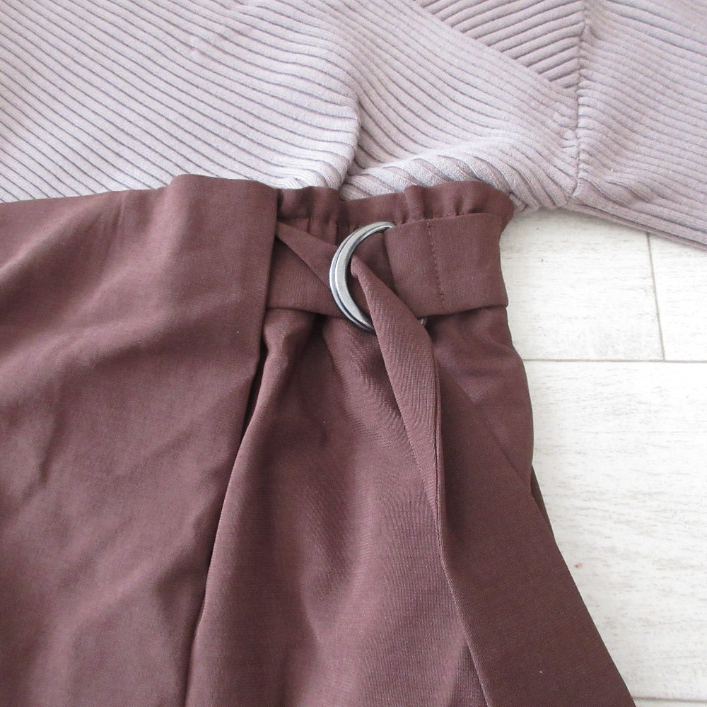 emmi atelier ニット ドッキング ロング ドレス