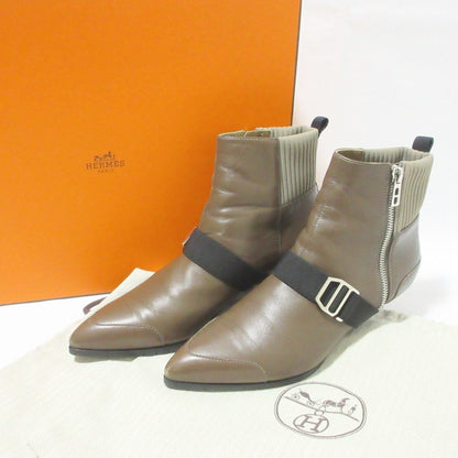 エルメス ショッキー レザー ショート ブーツ