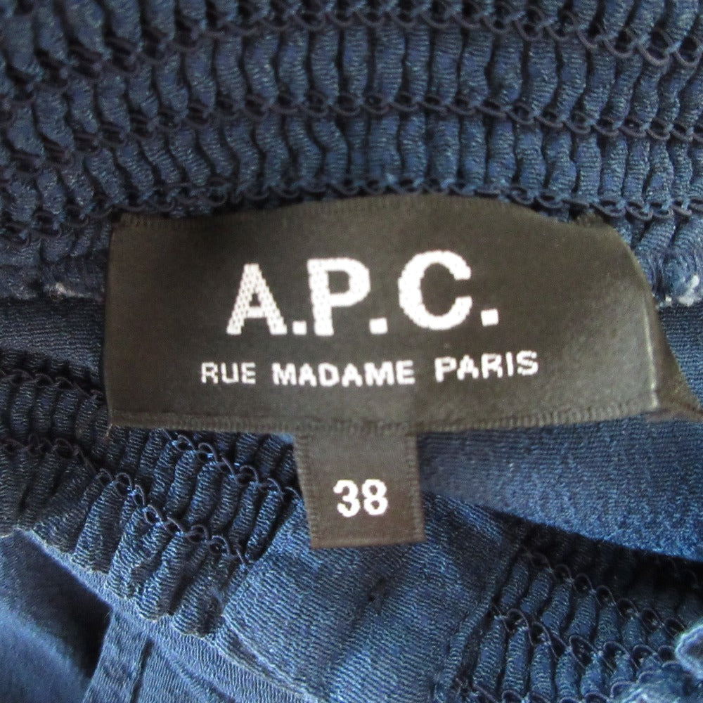 A.P.C. ギャザー ネック 長袖 プルオーバー ブラウス