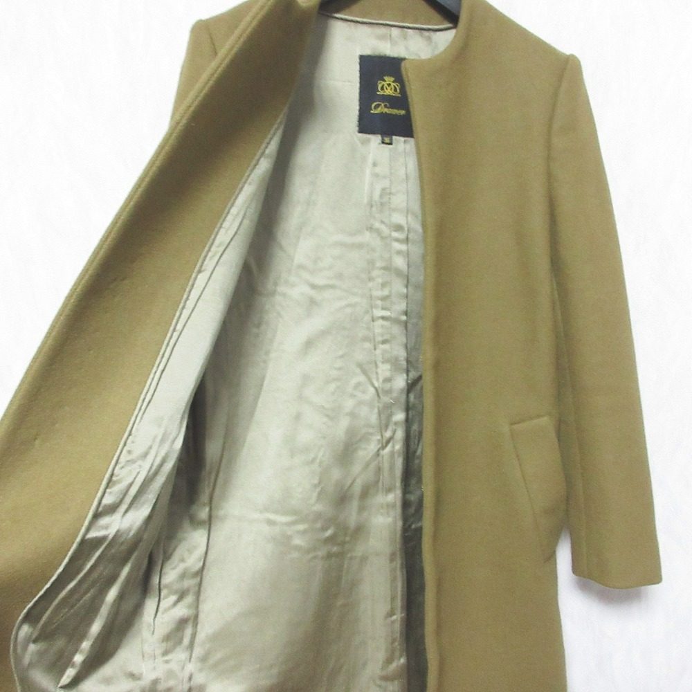 Drawer ウール ノーカラー コート