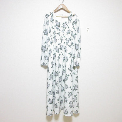 NATURAL BEAUTY BASIC スリット ショルダー プリント ドレス