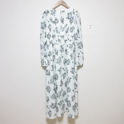 NATURAL BEAUTY BASIC スリット ショルダー プリント ドレス