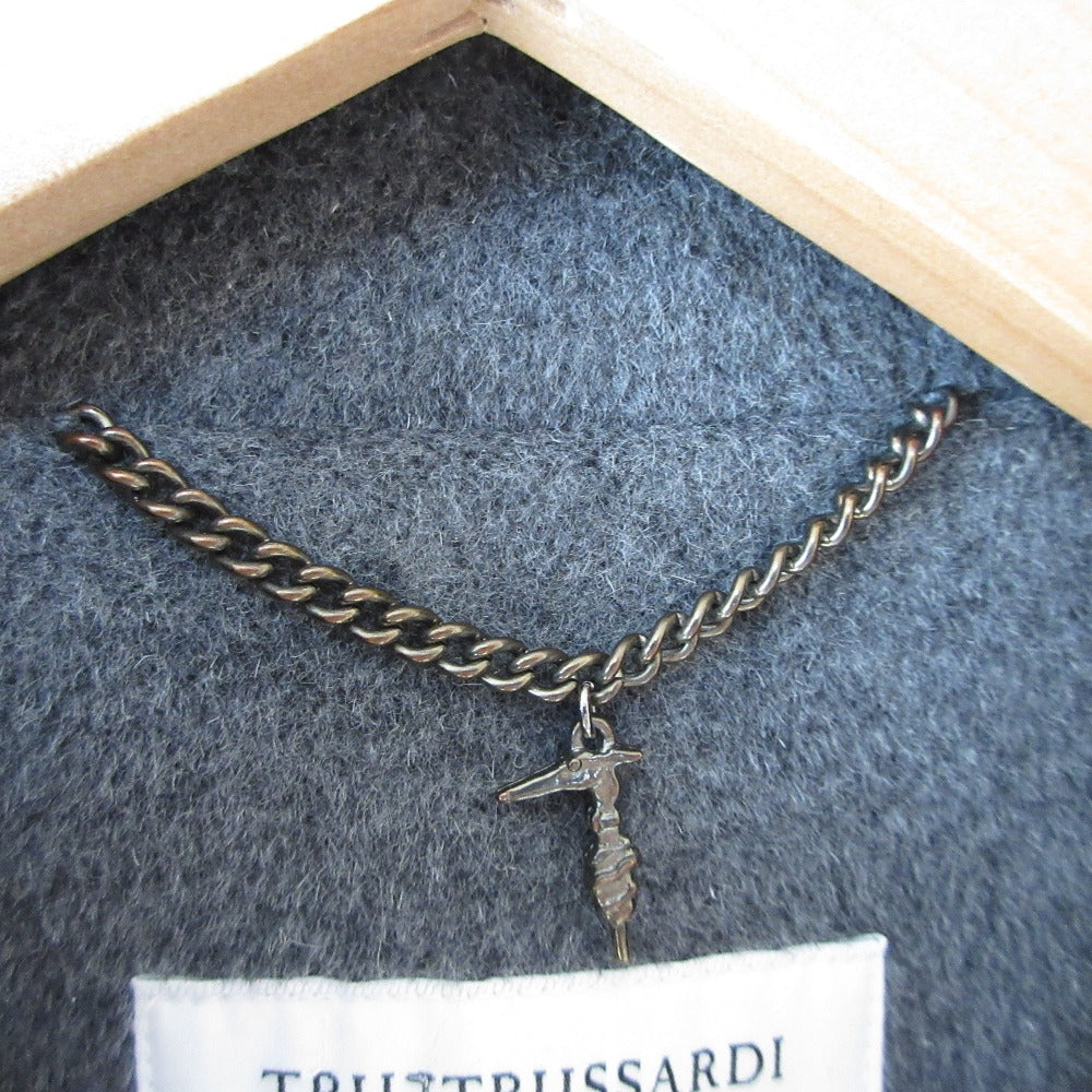 Trussardi ダブル ブレスト ウール ロング コート