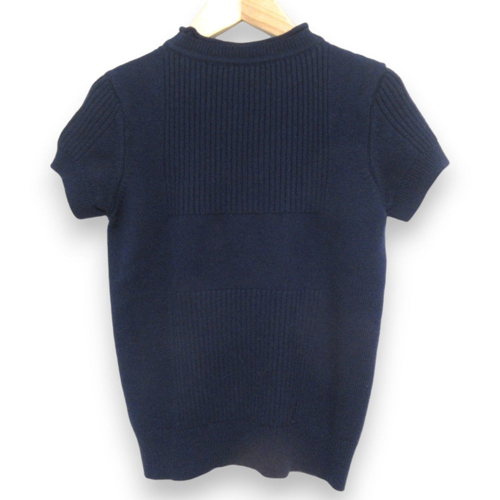 エルメス カシミヤ ショートスリーブリブニットセーター36