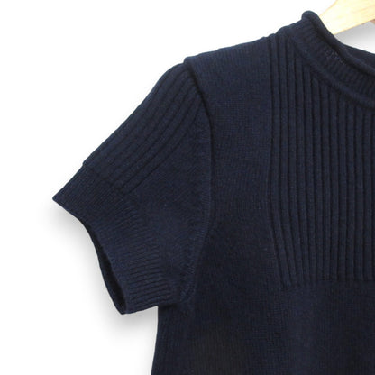エルメス カシミヤ ショートスリーブリブニットセーター36
