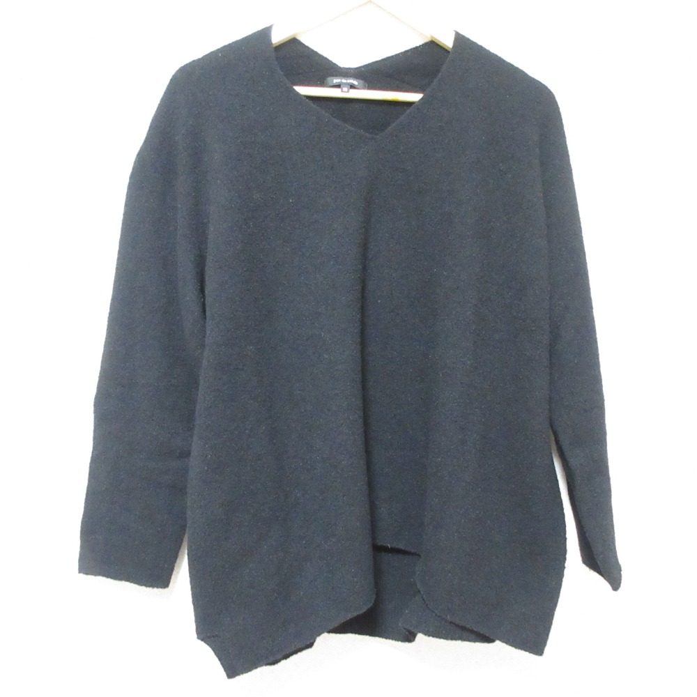 pas de calais ウール ブークレ Vネック プルオーバー