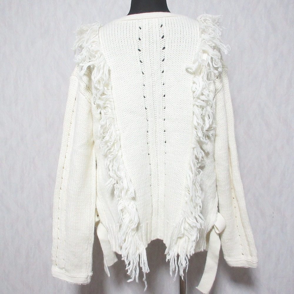 ケイ シラハタ Vネック フリンジ ニット プルオーバー