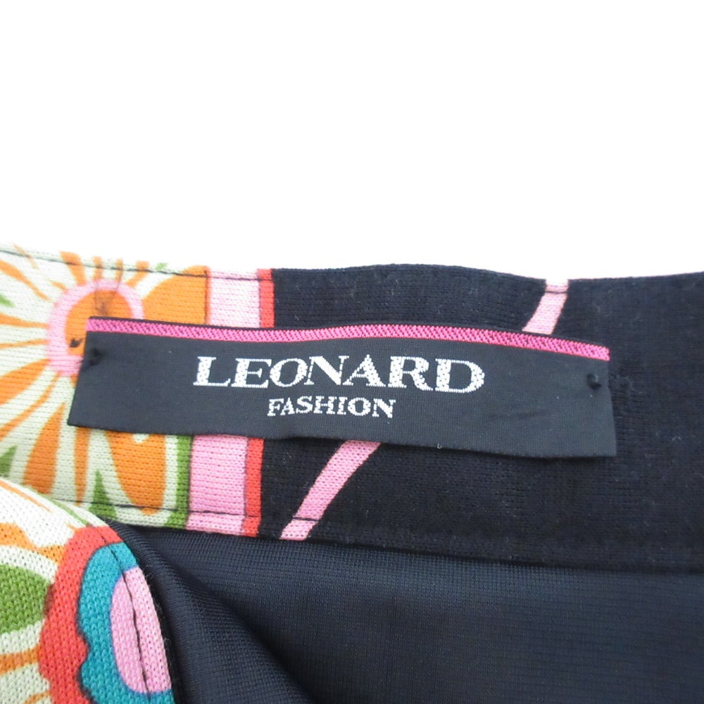 LEONARD フラワー プリント ウール スカート