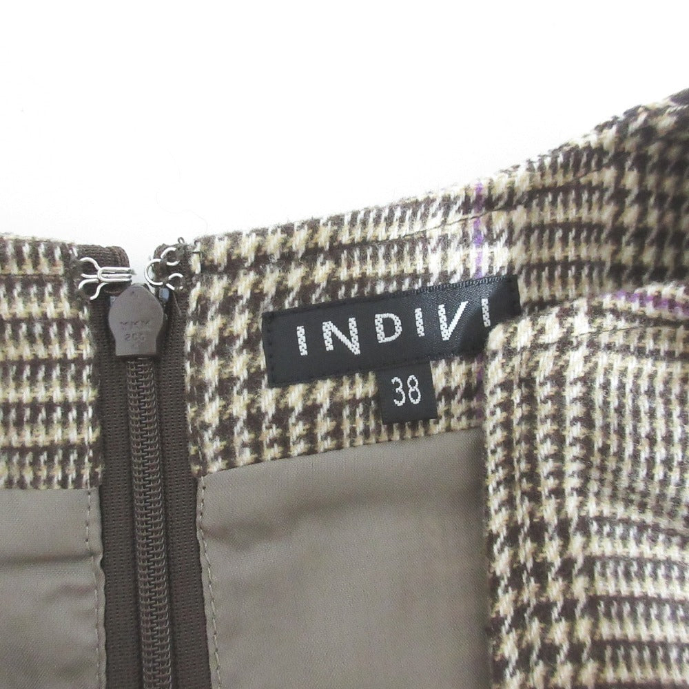 INDIVI チェック ドレス