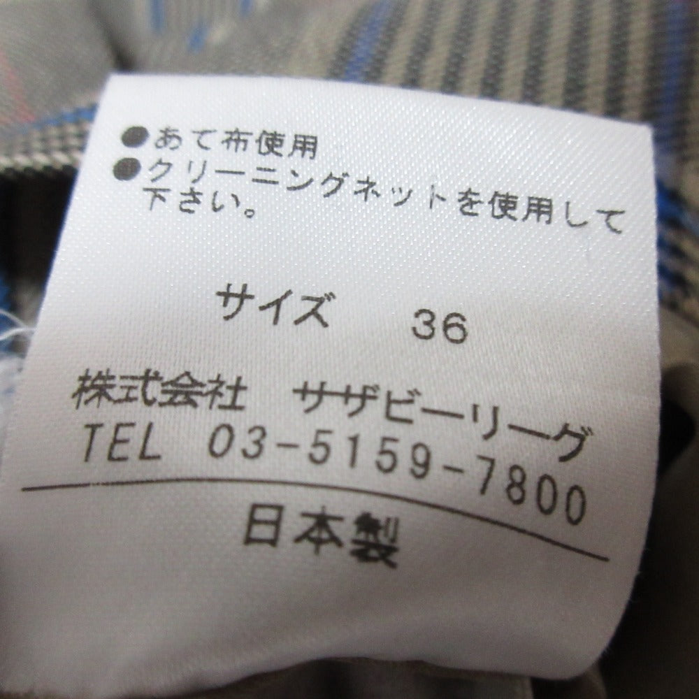 エストネーション チェック ウール ミモレ丈スカート