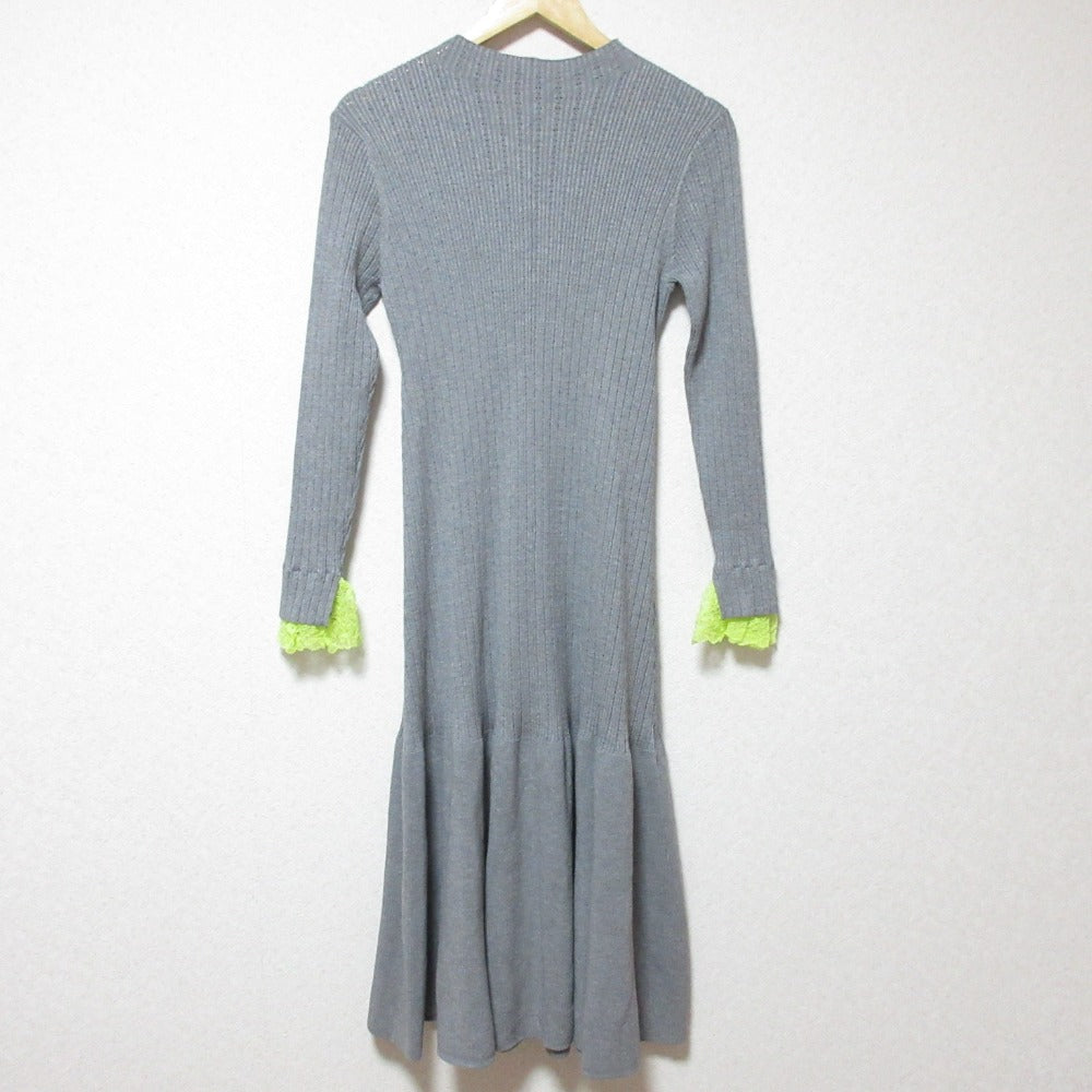 CELFORD クロシェ レース リブ ニット ドレス